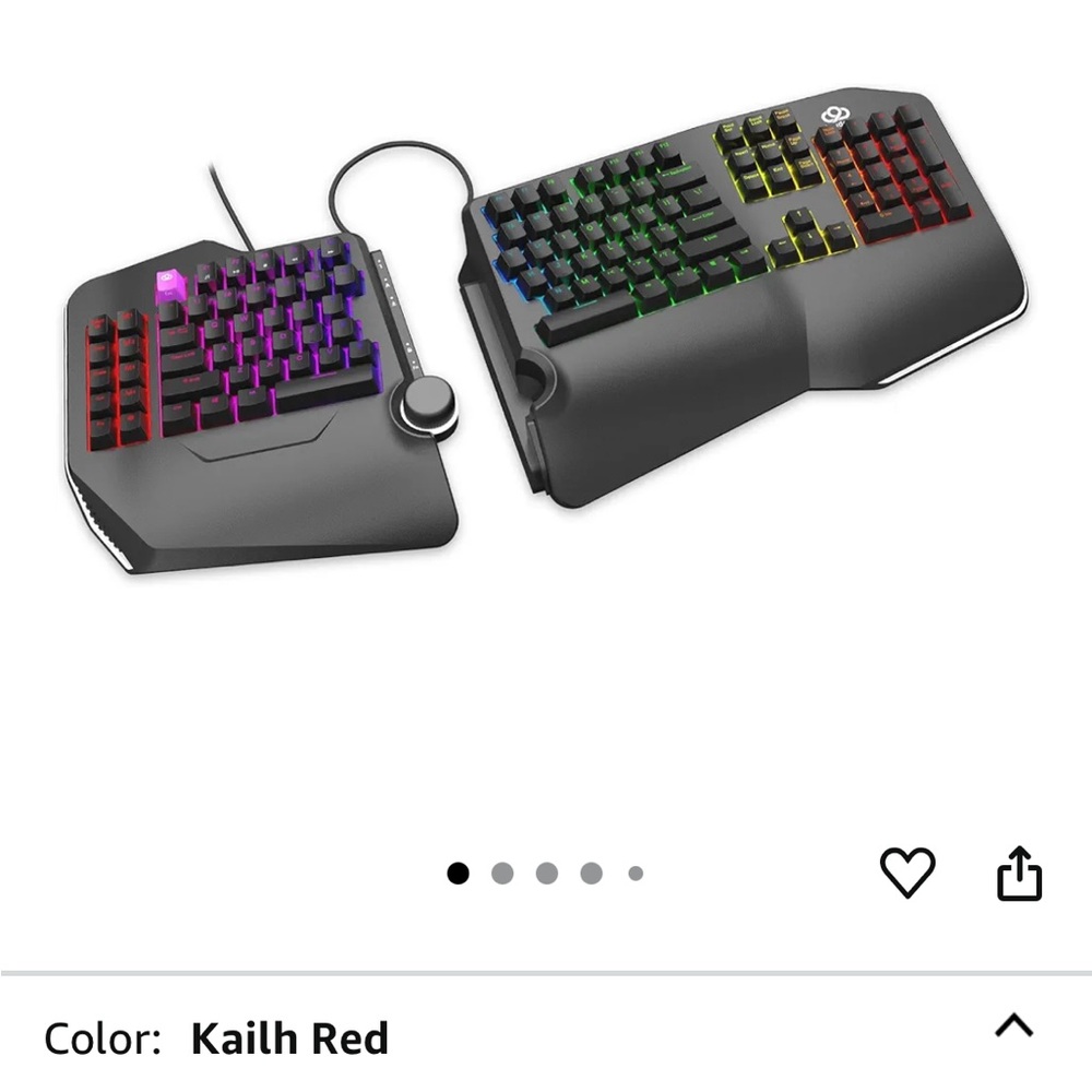 Cloud Nine C989M Ergonomic Split Gaming Keyboard with RGB Lighting